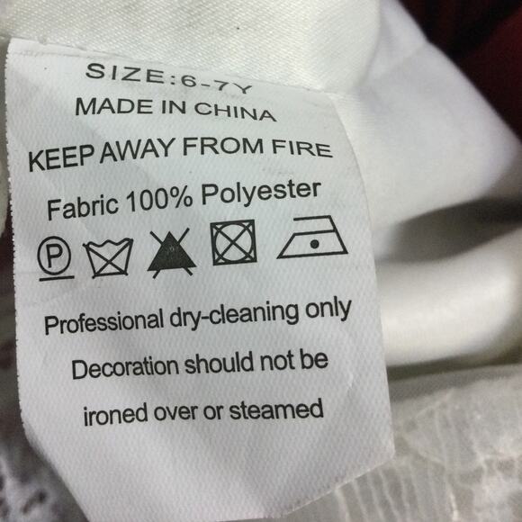 FLOWER GIRL PARTY DRESS 6-7 Y white red embellished lace beaded wedding NEW B121 - Picture 4 of 6